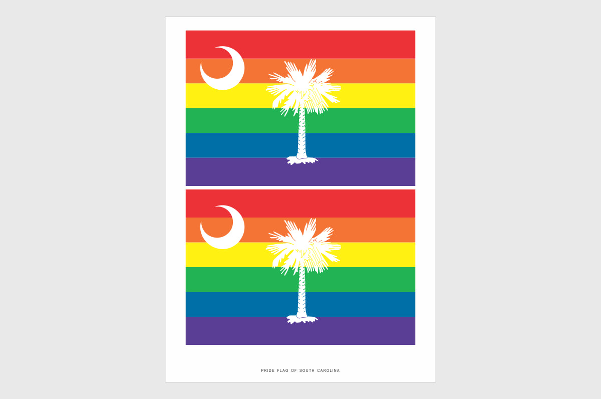 South Carolina LGBTQ Pride Flag Stickers