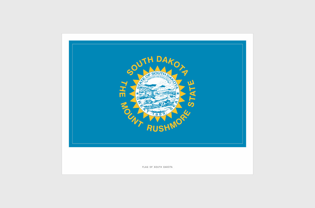 South Dakota Flag Sticker, Weatherproof Vinyl South Dakota Flag Stickers