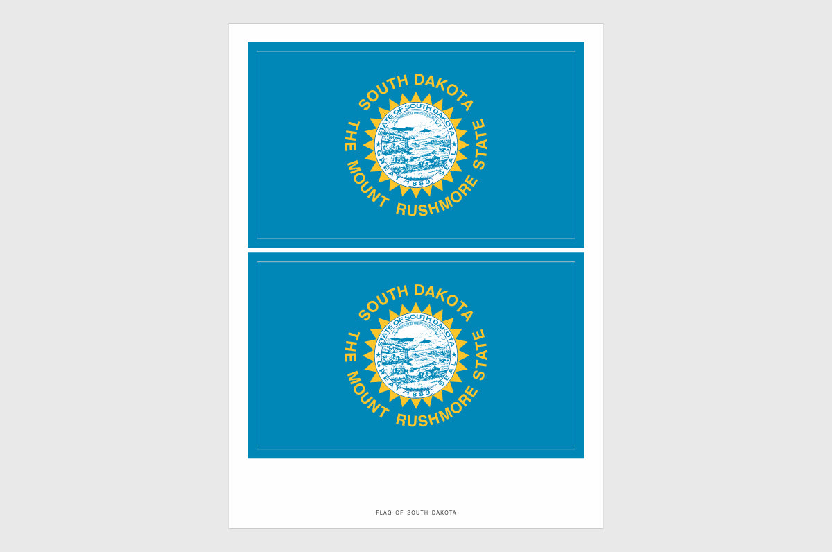 South Dakota Flag Sticker, Weatherproof Vinyl South Dakota Flag Stickers