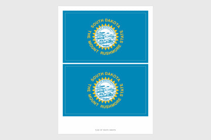 South Dakota Flag Sticker, Weatherproof Vinyl South Dakota Flag Stickers