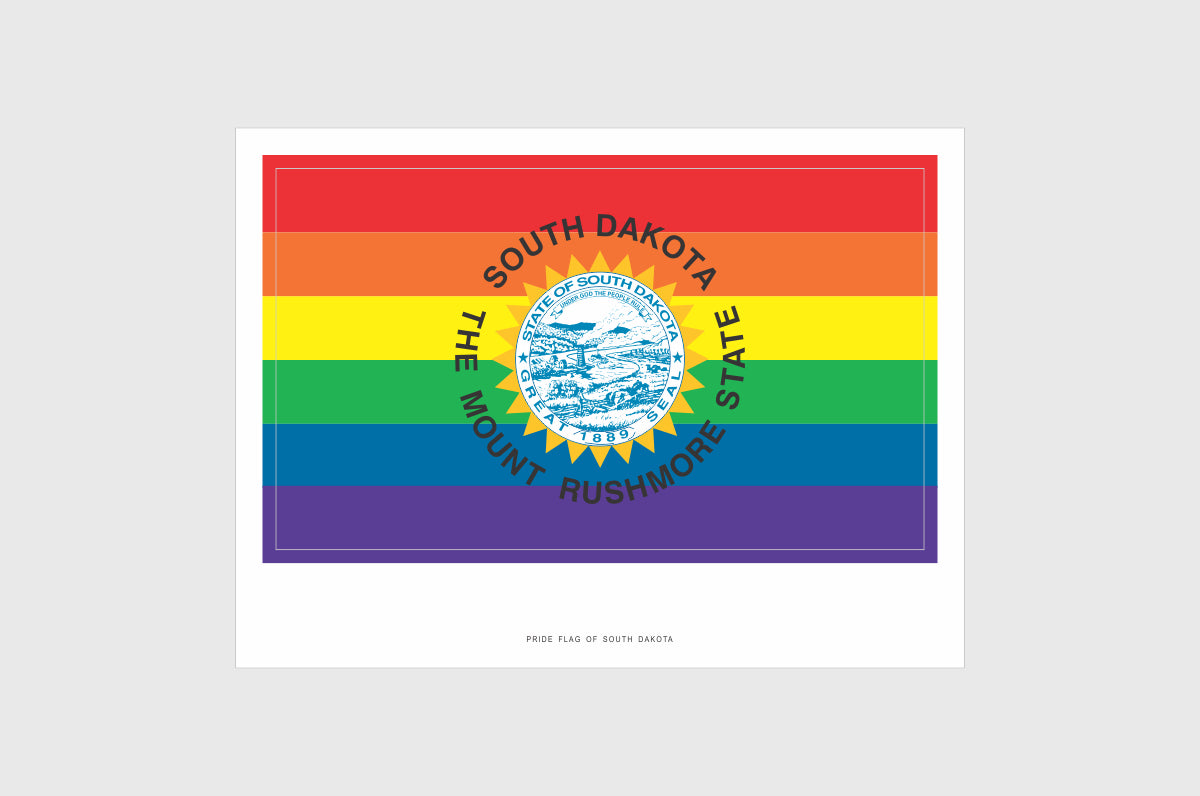 South Dakota LGBTQ Pride Flag Stickers