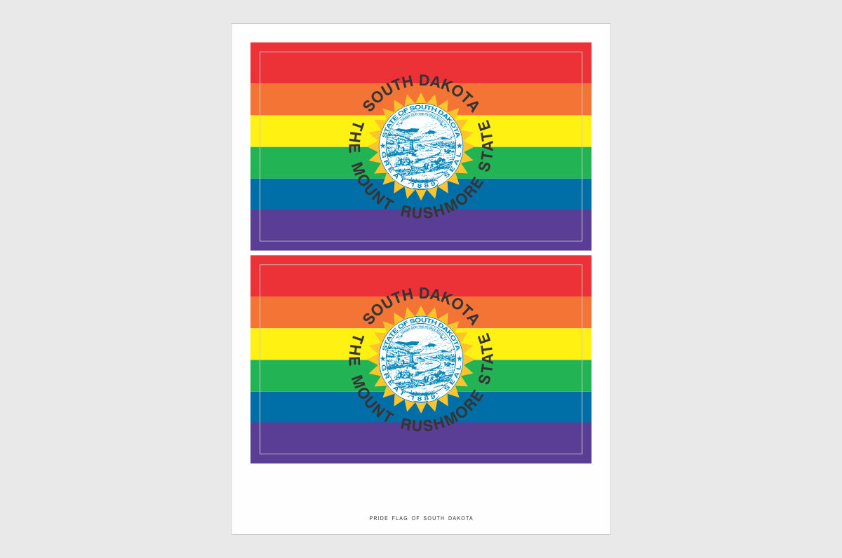 South Dakota LGBTQ Pride Flag Stickers