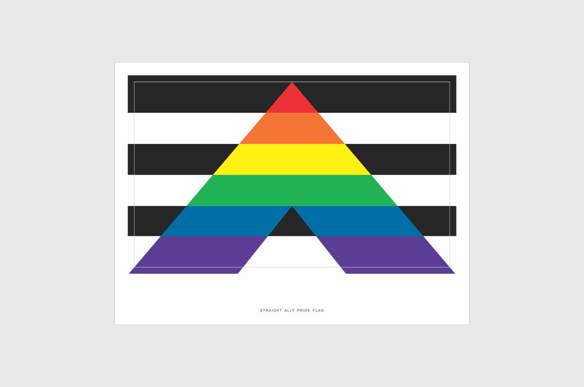 Straight Ally Flag Stickers