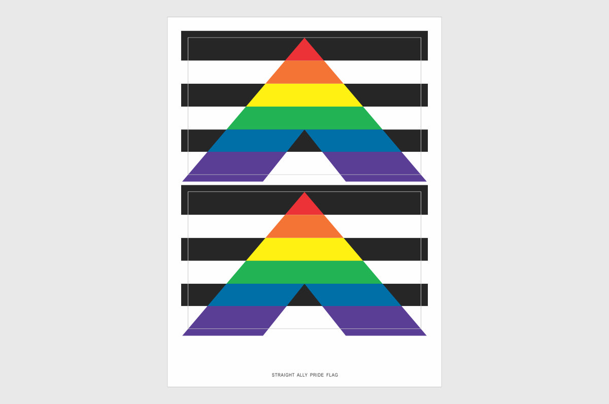 Straight Ally Flag Stickers