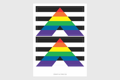 Straight Ally Flag Stickers