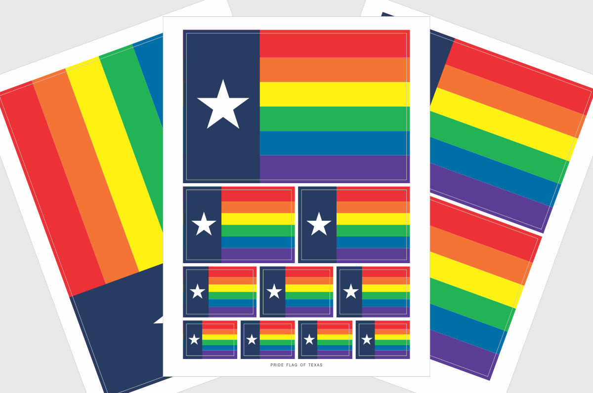 Texas LGBTQ Pride Flag Stickers