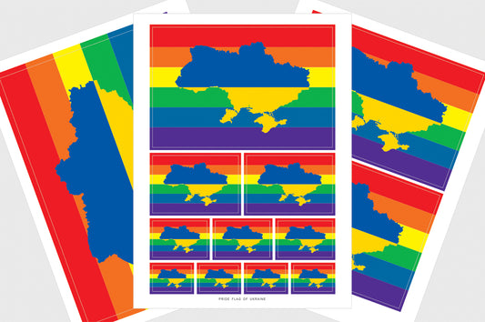 Ukraine LGBTQ Pride Flag Stickers