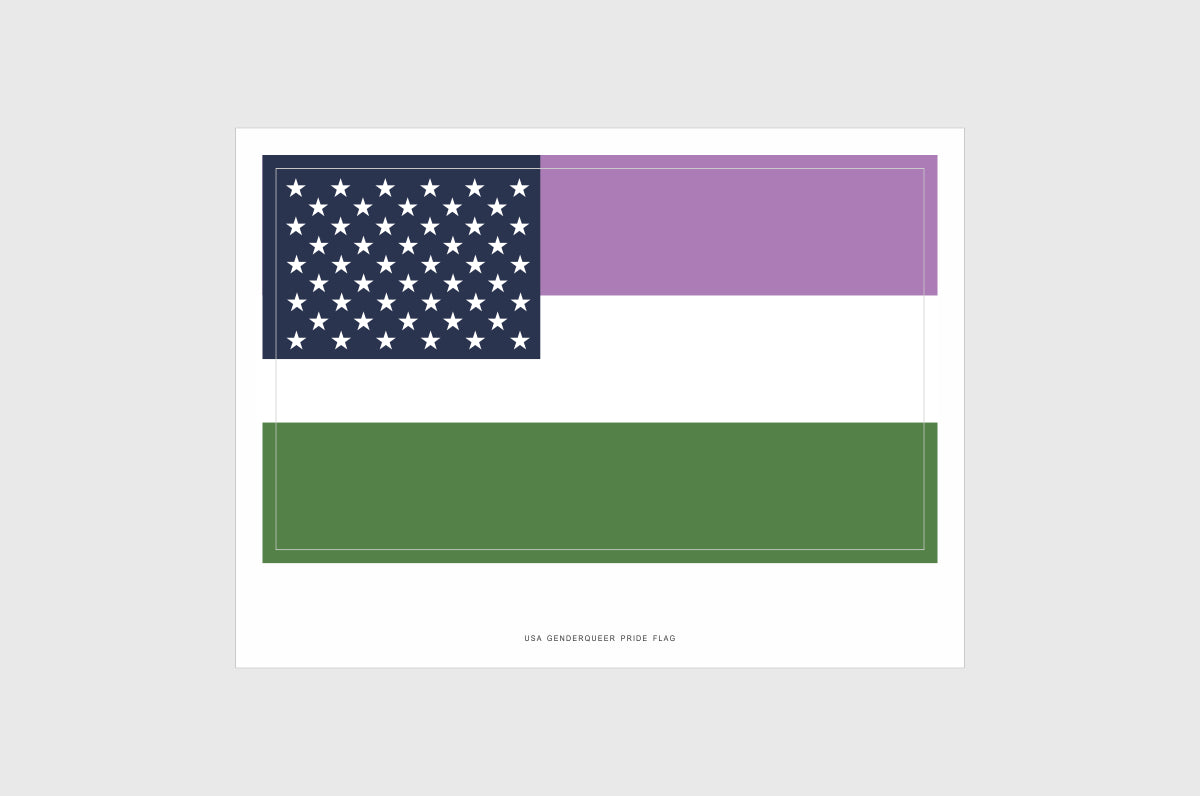 United States, USA Genderqueer Pride Flag Stickers