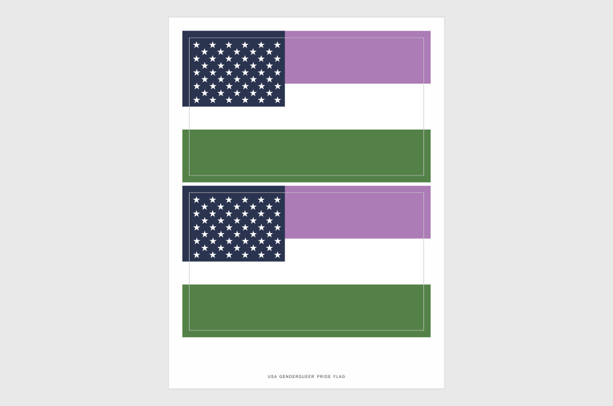 United States, USA Genderqueer Pride Flag Stickers