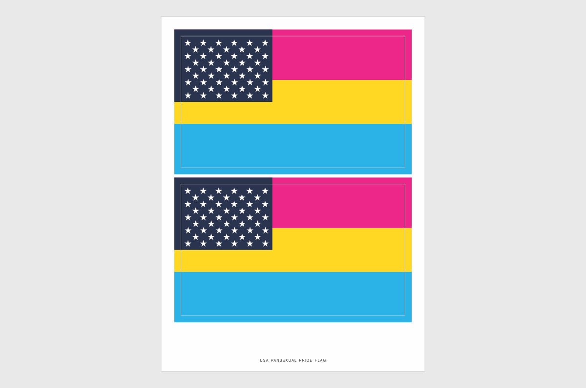 United States, USA Pansexual Pride Flag Stickers