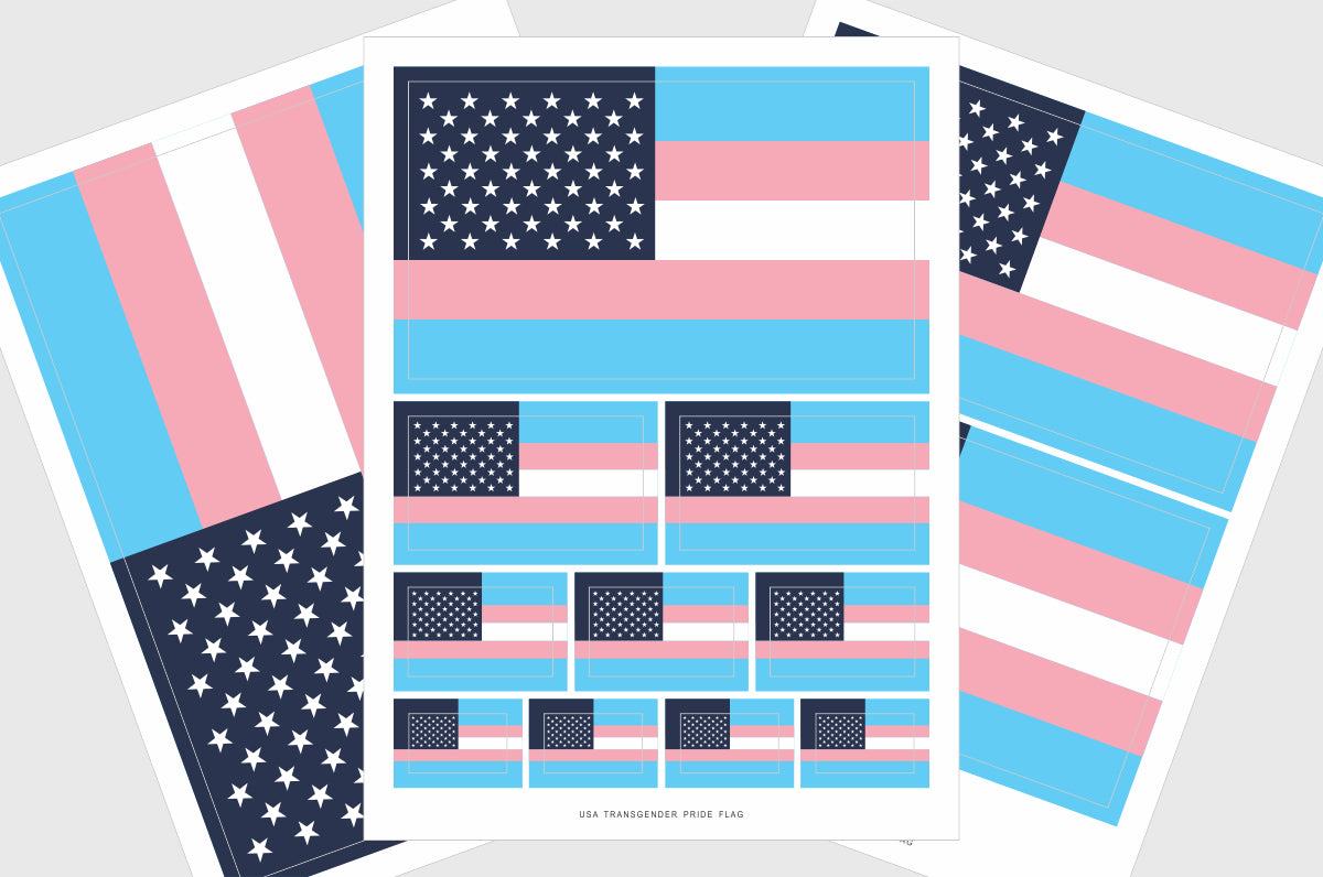 United States, USA Transgender Pride Flag Stickers