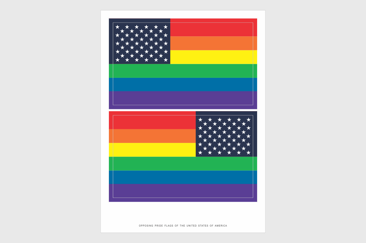 United States LGBTQ Pride Flag Stickers, Opposing Direction