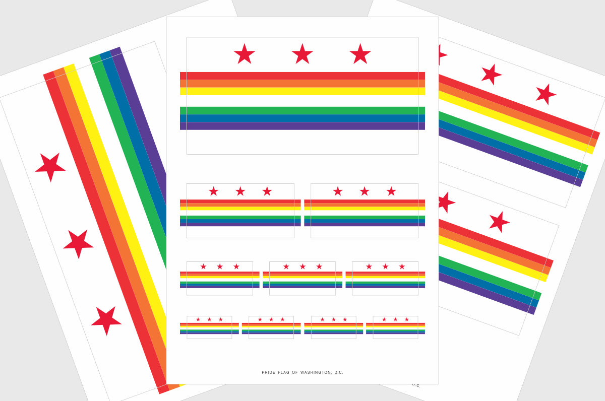 Washington DC LGBTQ Pride Flag Stickers