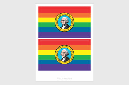 Washington LGBTQ Pride Flag Stickers