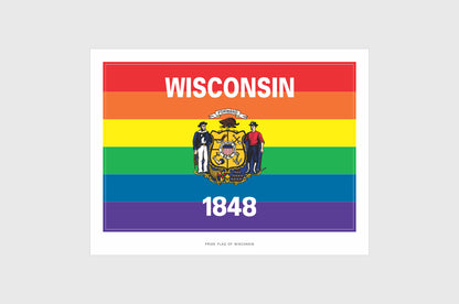 Wisconsin LGBTQ Pride Flag Stickers