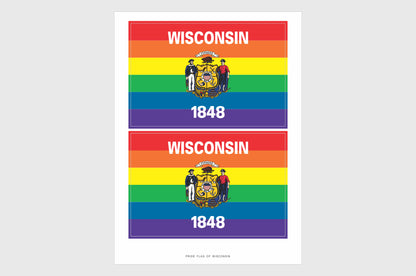 Wisconsin LGBTQ Pride Flag Stickers