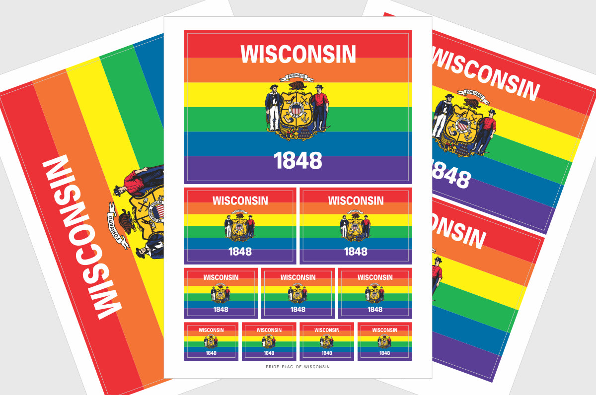 Wisconsin LGBTQ Pride Flag Stickers