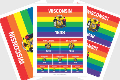 Wisconsin LGBTQ Pride Flag Stickers