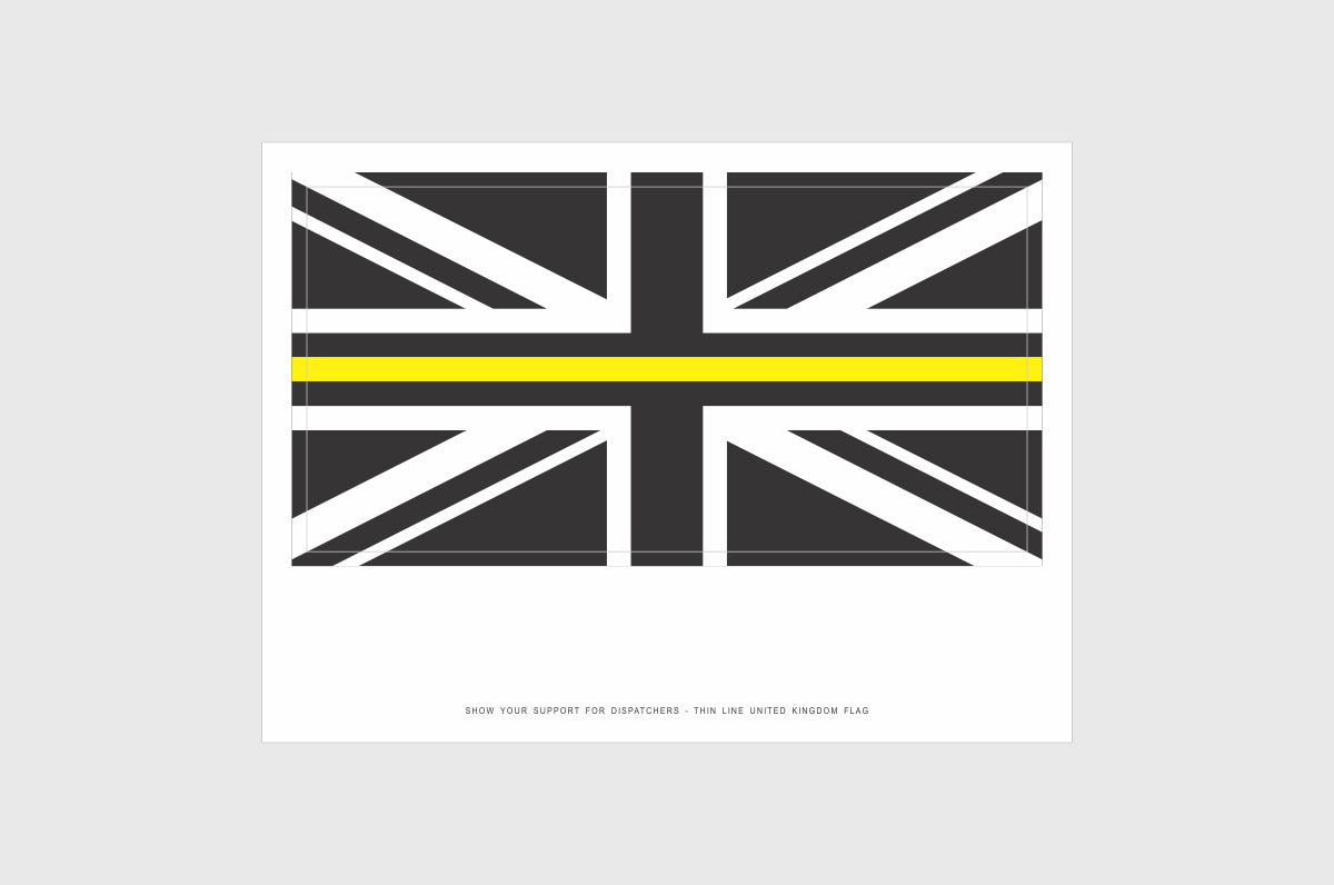 UK Thin Yellow Line Flag Stickers