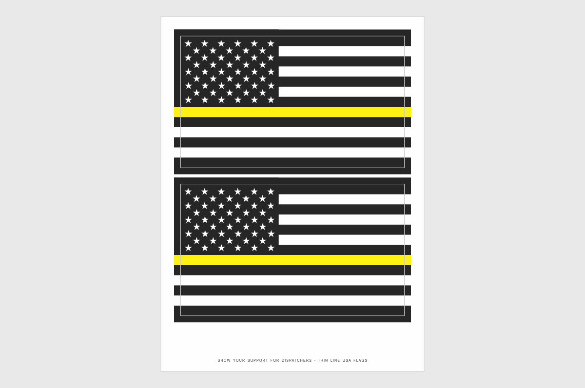 USA Yellow Line Flag Stickers, Weatherproof USA Flag Stickers ...